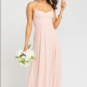Show Me Your MuMu Godshaw Goddess Bridesmaid Gown in Dusty Blush Crisp